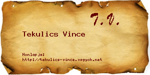 Tekulics Vince névjegykártya